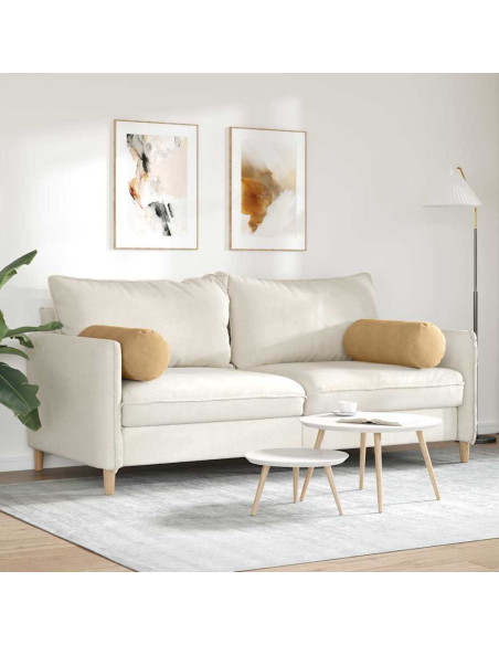 Cuscini a rullo 2 pcs Marrone Ø 25 x 70 cm Tessuto in Cords