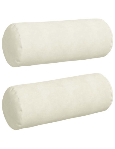 Cuscini a rullo 2 pcs Crema Ø 25 x 70 cm Tessuto in Cords