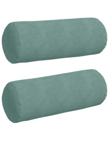Cuscini a rullo 2 pcs Verde Mare Ø 25 x 70 cm Tessuto in Cords