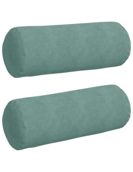 Cuscini a rullo 2 pcs Verde Mare Ø 25 x 70 cm Tessuto in Cords