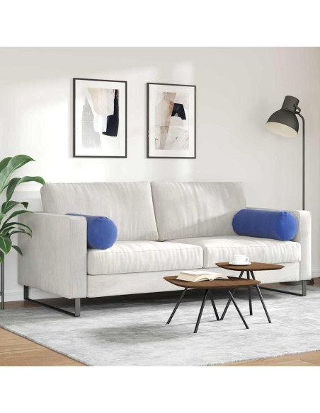 Cuscini a rullo 2 pcs Blu Polizia Ø 25 x 70 cm Tessuto in Cords