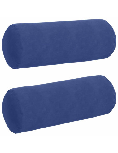 Cuscini a rullo 2 pcs Blu Polizia Ø 25 x 70 cm Tessuto in Cords