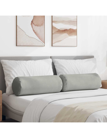 Cuscini a rullo 2 pcs Grigio chiaro Ø 25 x 70 cm