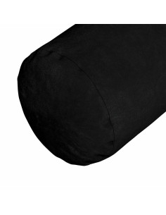 Cuscini a rullo 2 pcs Nero Ø 25 x 70 cm Tessuto in Microfibra 2