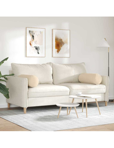 Cuscini a rullo 2 pcs Crema Ø 25 x 70 cm Tessuto in Microfibra