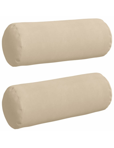 Cuscini a rullo 2 pcs Crema Ø 25 x 70 cm Tessuto in Microfibra