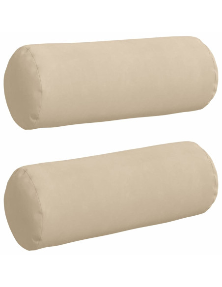 Cuscini a rullo 2 pcs Crema Ø 25 x 70 cm Tessuto in Microfibra