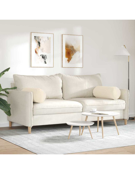 Cuscini a rullo 2 pcs Beige Ø 25 x 70 cm Tessuto in Microfibra