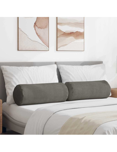 Cuscini a rullo 2 pcs Grigio chiaro Ø 25 x 70 cm