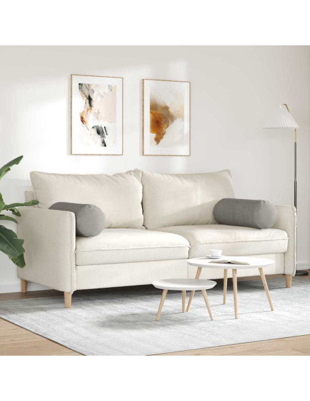 Cuscini a rullo 2 pcs Grigio chiaro Ø 25 x 70 cm