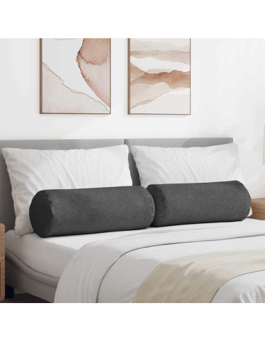 Cuscini a rullo 2 pcs Grigio scuro Ø 25 x 70 cm