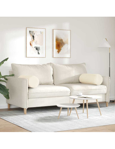 Cuscini a rullo 2 pcs Crema Ø 25 x 70 cm Tessuto in Cords