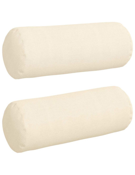 Cuscini a rullo 2 pcs Crema Ø 25 x 70 cm Tessuto in Cords