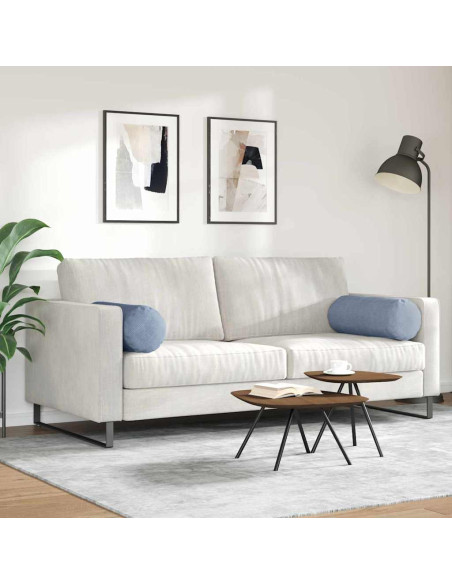 Cuscini a rullo 2 pcs Blu Ø 25 x 70 cm Tessuto in Cords