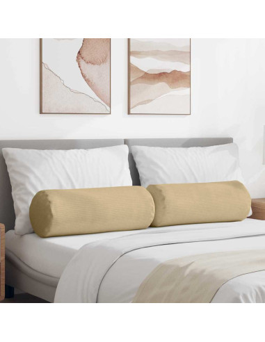 Cuscini a rullo 2 pcs Grigio Verde Ø 25 x 70 cm