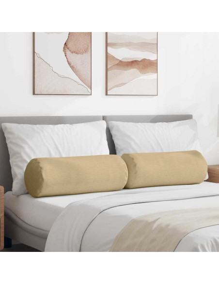 Cuscini a rullo 2 pcs Grigio Verde Ø 25 x 70 cm