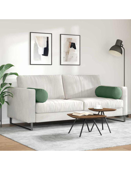 Cuscini a rullo 2 pcs Verde Scuro Ø 25 x 70 cm Tessuto in Cords