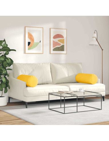 Cuscini a rullo 2 pcs Giallo Chiaro Ø 25 x 70 cm