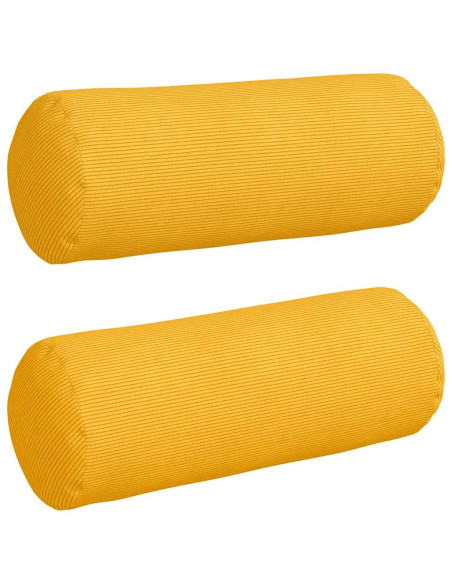 Cuscini a rullo 2 pcs Giallo Chiaro Ø 25 x 70 cm