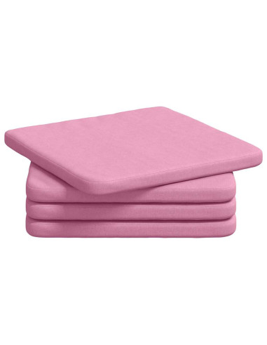 Cuscini per Seduta 4 pcs Rosa 40 x 40 x 3 cm Tessuto