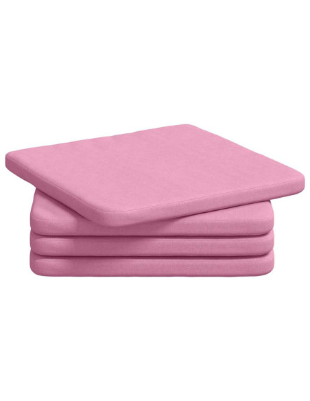 Cuscini per Seduta 4 pcs Rosa 40 x 40 x 3 cm Tessuto