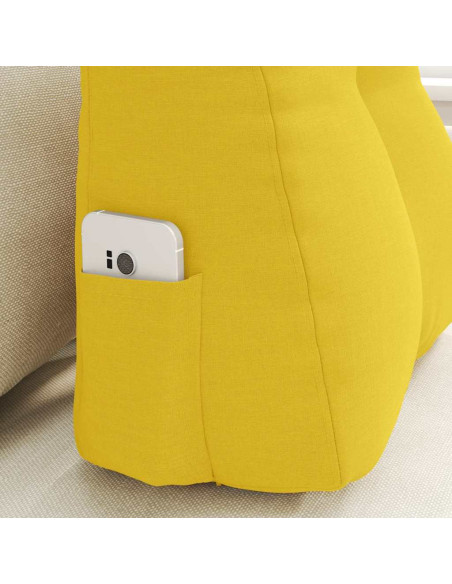 Cuscino per Schiena Giallo Chiaro 45 x 24 x 50 cm Tessuto