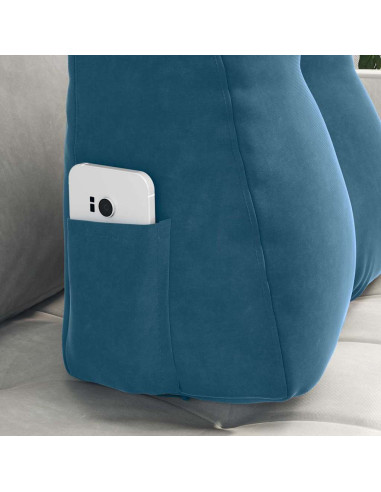 Cuscino per Schiena Blu 45 x 24 x 50 cm Velluto