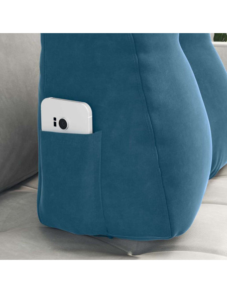 Cuscino per Schiena Blu 45 x 24 x 50 cm Velluto