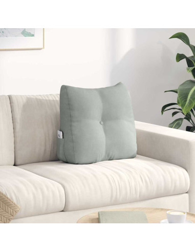 Cuscino per Schiena Grigio chiaro 45 x 24 x 50 cm Velluto