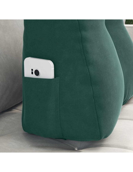 Cuscino per Schiena Verde Scuro 45 x 24 x 50 cm Velluto