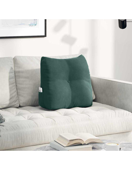 Cuscino per Schiena Verde Scuro 45 x 24 x 50 cm Velluto