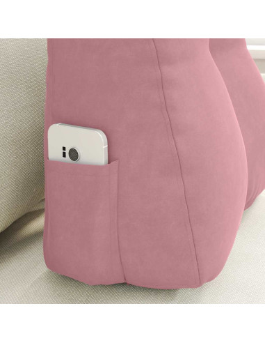 Cuscino per Schiena Rosa 45 x 24 x 50 cm Velluto