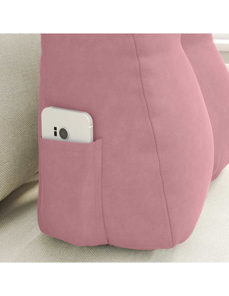 Cuscino per Schiena Rosa 45 x 24 x 50 cm Velluto