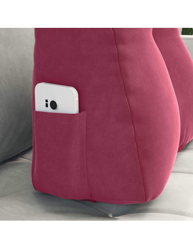 Cuscino per Schiena Rosso Vino 45 x 24 x 50 cm Velluto