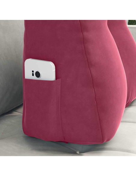 Cuscino per Schiena Rosso Vino 45 x 24 x 50 cm Velluto