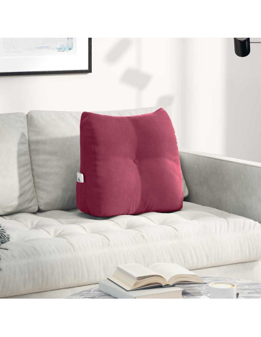 Cuscino per Schiena Rosso Vino 45 x 24 x 50 cm Velluto
