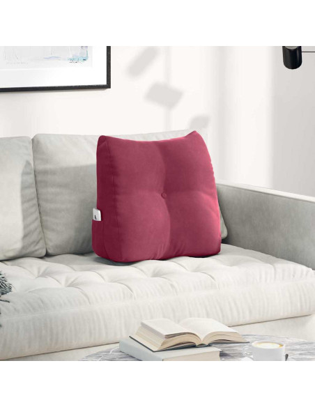 Cuscino per Schiena Rosso Vino 45 x 24 x 50 cm Velluto