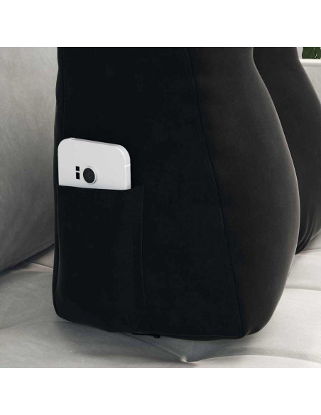 Cuscino per Schiena Nero 45 x 24 x 50 cm Velluto