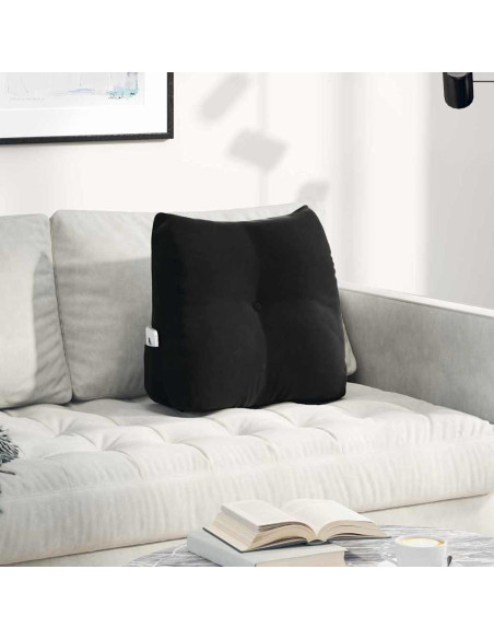 Cuscino per Schiena Nero 45 x 24 x 50 cm Velluto