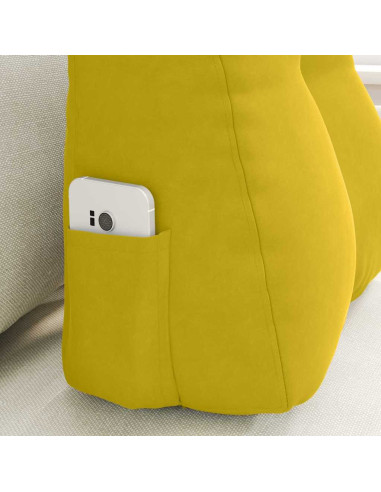 Cuscino per Schiena Giallo 45 x 24 x 50 cm Velluto