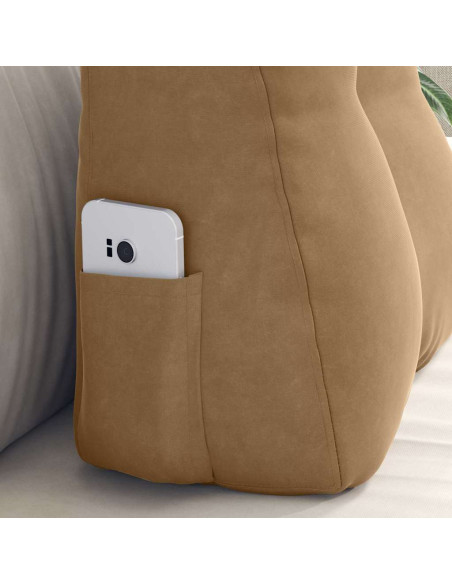 Cuscino per Schiena Marrone 45 x 24 x 50 cm Velluto