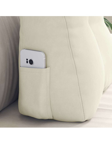 Cuscino per Schiena Crema 45 x 24 x 50 cm Velluto