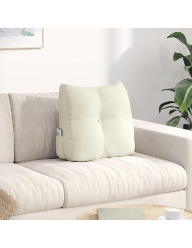 Cuscino per Schiena Crema 45 x 24 x 50 cm Velluto