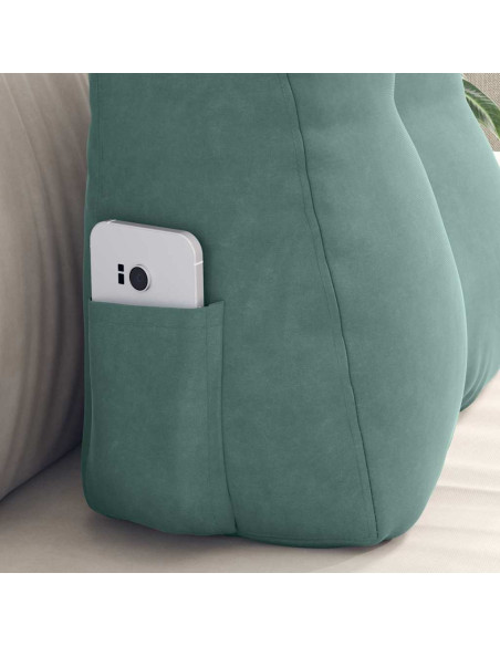 Cuscino per Schiena Verde Mare 45 x 24 x 50 cm Velluto