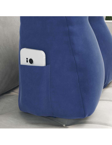 Cuscino per Schiena Blu Polizia 45 x 24 x 50 cm Velluto