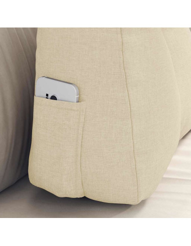 Cuscino per Schiena Crema 60 x 24 x 50 cm Tessuto