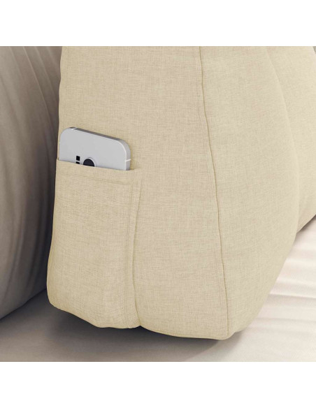 Cuscino per Schiena Crema 60 x 24 x 50 cm Tessuto