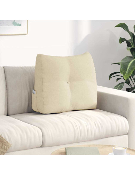 Cuscino per Schiena Crema 60 x 24 x 50 cm Tessuto