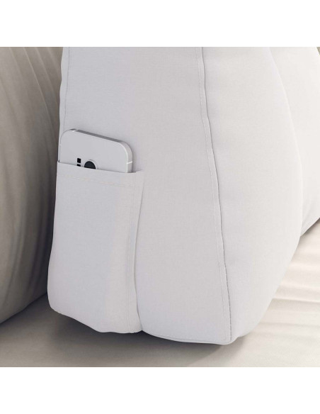 Cuscino per Schiena Bianco 60 x 24 x 50 cm Tessuto