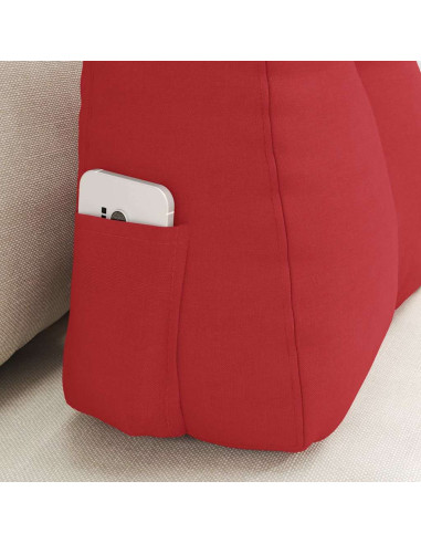 Cuscino per Schiena Rosso 60 x 24 x 50 cm Tessuto